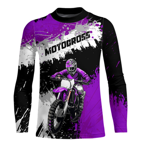 Maxcorners Adult&Kid Purple Custom Motocross Jersey UPF30+ MX Racing Dirt Bike Racewear| MT2809