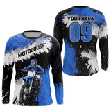 Maxcorners Adult&Kid Blue Custom Motocross Jersey UPF30+ MX Racing Dirt Bike Racewear| MT2809