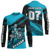 Maxcorners Custom Motocross Jersey Turquoise Mens Women Upf30+ Dirt Bike Jersey Racing Shirt| MT2709