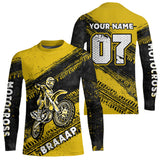 Maxcorners Custom Motocross Jersey Yellow Mens Women Upf30+ Dirt Bike Jersey Racing Shirt| MT2709