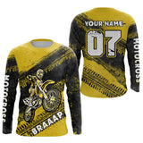 Maxcorners Custom Motocross Jersey Yellow Mens Women Upf30+ Dirt Bike Jersey Racing Shirt| MT2709