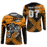 Maxcorners Custom Orange Motocross Jersey for Men Women Upf30+ Extreme Dirt Bike Shirt LM2809
