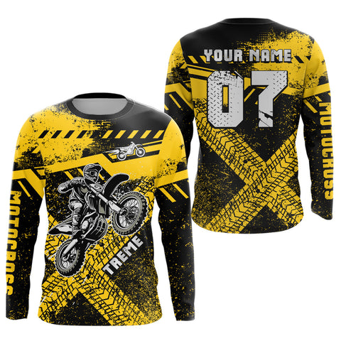 Maxcorners Custom Yellow Motocross Jersey for Men Women Extreme Dirt Bike Shirt| LM2809