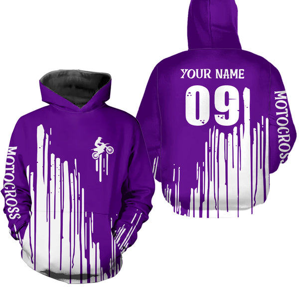 Maxcorners Adult&Kid purple custom dirt bike jersey Motocross jersey upf30+ mens women Motocross Shirt| MT2709