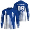 Maxcorners Adult&Kid blue custom dirt bike jersey Motocross jersey upf30+ mens women Motocross Shirt| MT2709