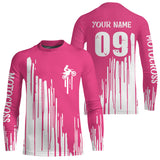 Maxcorners Adult&Kid pink custom dirt bike jersey Motocross jersey upf30+ mens women Motocross Shirt| MT2709