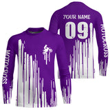 Maxcorners Adult&Kid purple custom dirt bike jersey Motocross jersey upf30+ mens women Motocross Shirt| MT2709