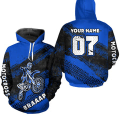 Maxcorners Custom Motocross Jersey Blue Mens Women Upf30+ Dirt Bike Jersey Racing Shirt| MT2709