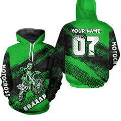 Maxcorners Custom Motocross Jersey Green Mens Women Upf30+ Dirt Bike Jersey Racing Shirt| MT2709