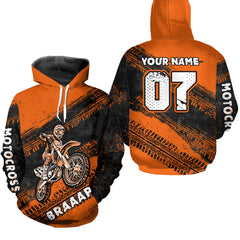 Maxcorners Custom Motocross Jersey Orange Mens Women Upf30+ Dirt Bike Jersey Racing Shirt| MT2709