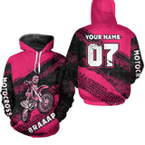 Maxcorners Custom Motocross Jersey Pink Mens Women Upf30+ Dirt Bike Jersey Racing Shirt| MT2709