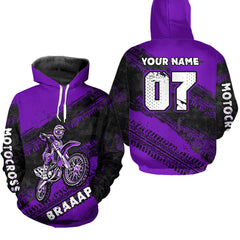 Maxcorners Custom Motocross Jersey Purple Mens Women Upf30+ Dirt Bike Jersey Racing Shirt| MT2709