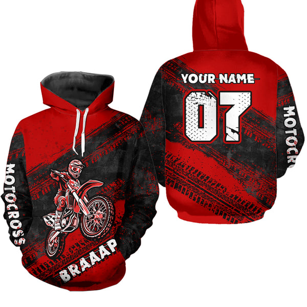 Maxcorners Custom Motocross Jersey Red Mens Women Upf30+ Dirt Bike Jersey Racing Shirt| MT2709