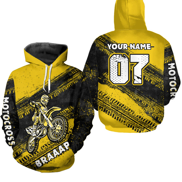 Maxcorners Custom Motocross Jersey Yellow Mens Women Upf30+ Dirt Bike Jersey Racing Shirt| MT2709