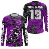 Maxcorners Purrple Custom Dirt Bike Jersey Motocross Jersey Upf30+ Motocross Shirt LM2809