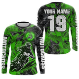 Maxcorners Green Custom Dirt Bike Jersey Motocross Jersey Upf30+ Motocross Shirt| LM2809