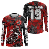 Maxcorners Red Custom Dirt Bike Jersey Motocross Jersey Upf30+ Motocross Shirts LM2809