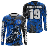 Maxcorners Blue Custom Dirt Bike Jersey Motocross Jersey Upf30+ Motocross Shirt| LM2809
