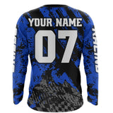 Maxcorners Motocross Jersey Upf30+ Custom Dirt Bike Jersey Mens Women Off-Road Jersey Adult&Kid MT2809 Blue