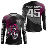 Maxcorners Custom Pink Dirt Bike Jersey Motocross Jersey Upf30+ Motocross Shirt| LM2809