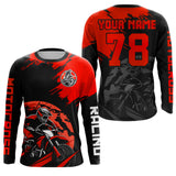 Maxcorners Custom Dirt Bike Jersey Red Motocross Jersey Upf30+ Mens Women Motocross Shirt| LM2809