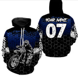 Maxcorners Blue Motocross Jersey Upf30+ Custom Dirt Bike Jersey Mens Women Off-Road Jersey Adult&Kid| MT2709