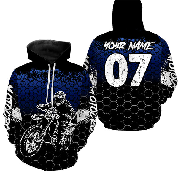 Maxcorners Blue Motocross Jersey Upf30+ Custom Dirt Bike Jersey Mens Women Off-Road Jersey Adult&Kid| MT2709