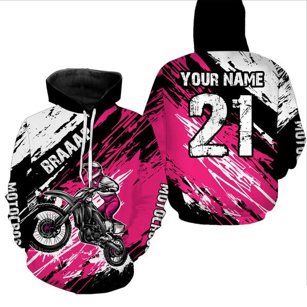 Maxcorners Adult&Kid pink custom dirt bike jersey Motocross jersey mens women braaap motocross shirt| MT2709
