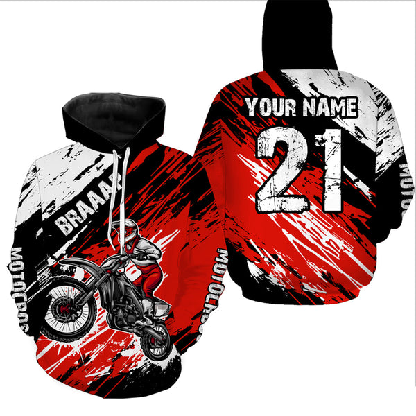 Maxcorners Adult&Kid red custom dirt bike jersey Motocross jersey mens women braaap motocross shirt| MT2709