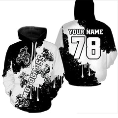 Maxcorners Black and white custom dirt bike jersey adult&kid Motocross jersey upf30+ mens women Motocross Shirt| MT2709