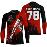 Maxcorners Red custom dirt bike jersey adult&kid Motocross jersey upf30+ mens women Motocross Shirt| MT2709