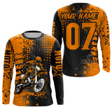 Maxcorners Adult&Kid Orange Custom Dirt Bike Jersey Motocross Jersey Upf30+ Motocross Shirt| LM2809