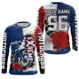 Maxcorners Custom US Flag Motocross Jersey for Men Women Upf30+ Dirt Bike Shirt Motorcycle Jersey| LM2809