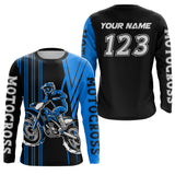 Maxcorners Custom Blue Motocross Jersey Upf30+ Mens Women Dirt Bike Shirt Off Road Jersey LM2809