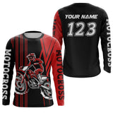 Maxcorners Custom Red Motocross Jersey Upf30+ Mens Women Dirt Bike Shirt Off Road Jersey LM2809