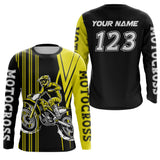 Maxcorners Custom Yellow Motocross Jersey Upf30+ Mens Women Dirt Bike Shirt Off Road Jersey LM2809