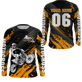 Maxcorners Orange Motocross Jersey Upf30+ Custom Dirt Bike Jersey Mens Women Off-Road Jersey LM2809