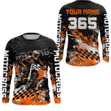 Maxcorners Orange Dirt Bike Jersey Motocross Jersey Upf30+ Custom Mens Women Off-Road Jersey LM2809