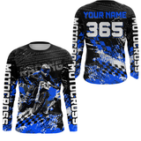 Maxcorners Blue Dirt Bike Jersey Motocross Jersey Upf30+ Custom Mens Women Off-Road Jersey LM2809