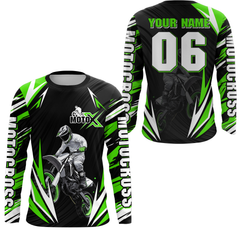 Maxcorners Custom Green Motocross Jersey for Men Women Extreme Dirt Bike Shirt LM2809