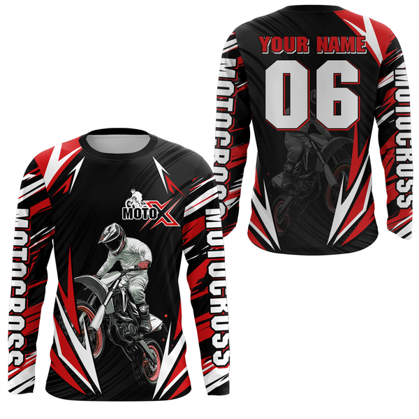 Maxcorners Custom Red Motocross Jersey for Men Women Extreme Dirt Bike Shirt| LM2809