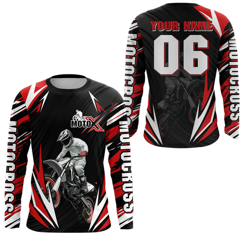 Maxcorners Custom Red Motocross Jersey for Men Women Extreme Dirt Bike Shirt| LM2809