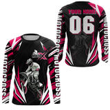 Maxcorners Custom Pink Motocross Jersey for Men Women Extreme Dirt Bike Shirt LM2809