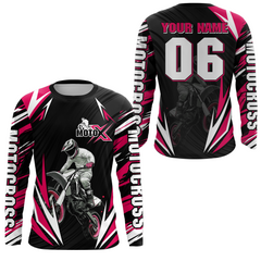 Maxcorners Custom Pink Motocross Jersey for Men Women Extreme Dirt Bike Shirt LM2809
