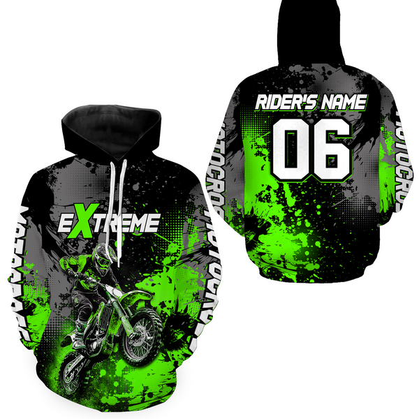 Maxcorners Adult&Kid green custom dirt bike jersey motocross jersey mens women extreme motocross shirt| MT2709