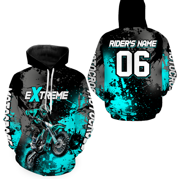 Maxcorners Adult&Kid turquoise custom dirt bike jersey motocross jersey mens women extreme motocross shirt| MT2709