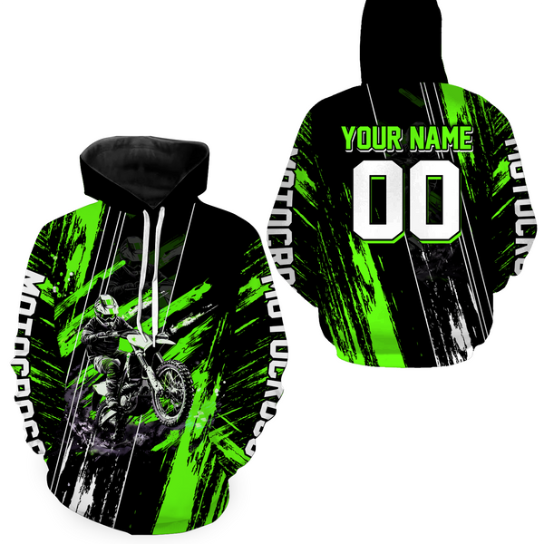 Maxcorners Adult&Kid Green Dirt Bike Jersey Motocross Jersey Upf30+ Custom Mens Women Off-Road Jersey| MT2709