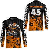 Maxcorners Adult&Kid orange custom Motocross jersey upf30+ dirt bike jersey mens women Motocross Shirt| MT2709