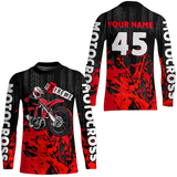 Maxcorners Adult&Kid red custom Motocross jersey upf30+ dirt bike jersey mens women Motocross Shirt| MT2709