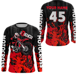 Maxcorners Adult&Kid red custom Motocross jersey upf30+ dirt bike jersey mens women Motocross Shirt| MT2709